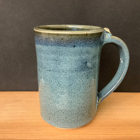 Tall Mug in Blue with Black Rim