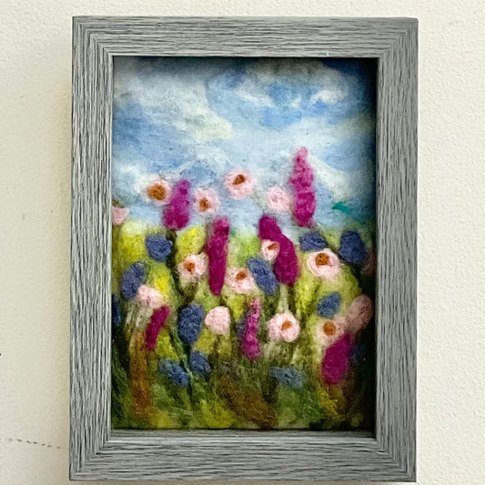 Love of Flowers -  Hand Felted Framed Art