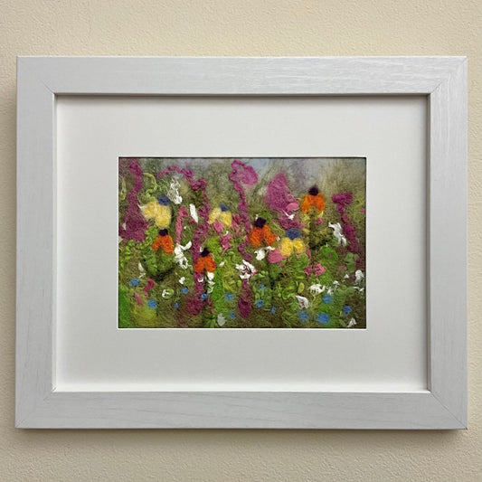 Mixed Bloom - Hand Felted Framed Art