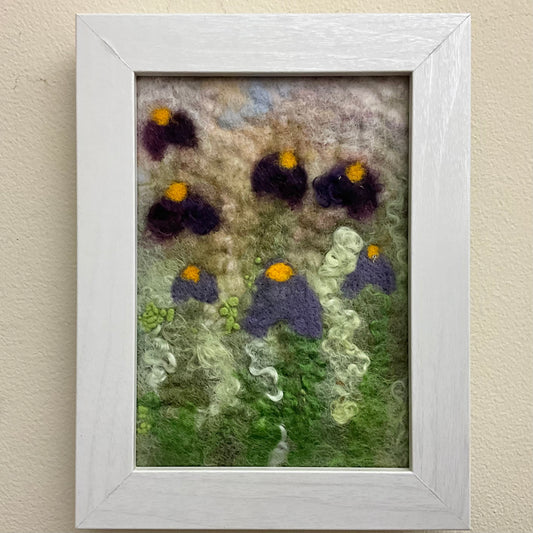 Coneflowers -  Hand Felted Framed Art