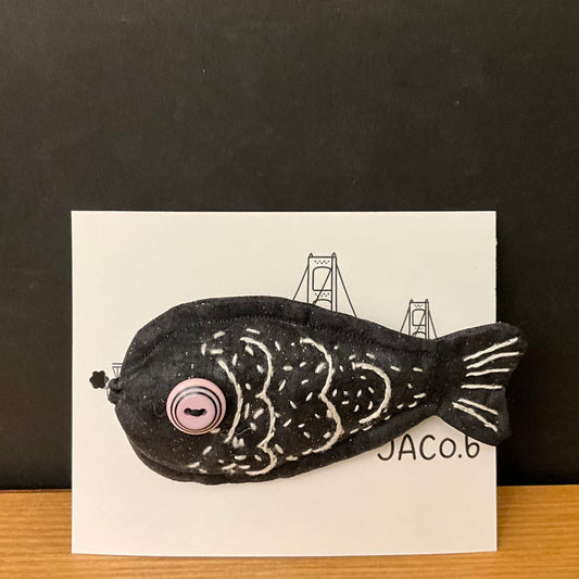 Stuffed Black Fish Magnet