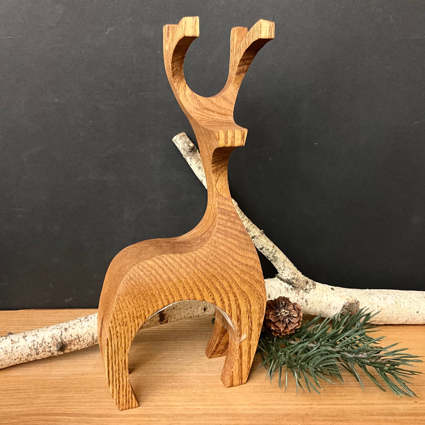Carved Stylized Deer Walnut