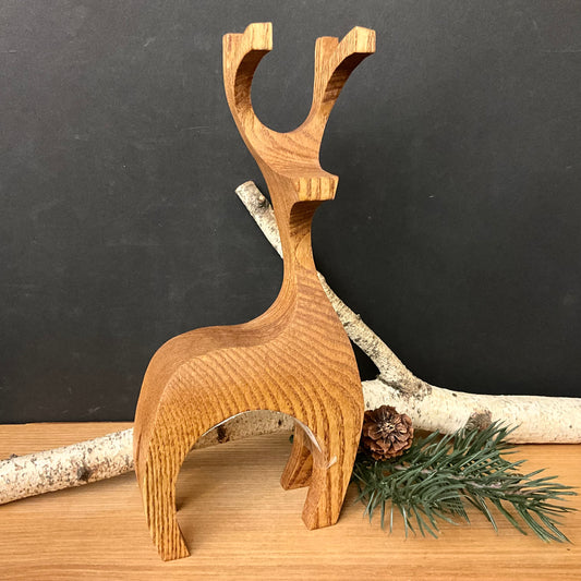 Carved Stylized Deer Walnut