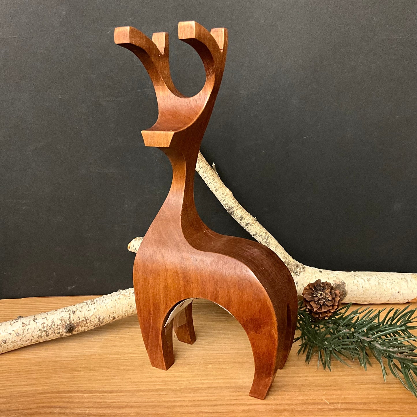 Carved Stylized Deer Cherry