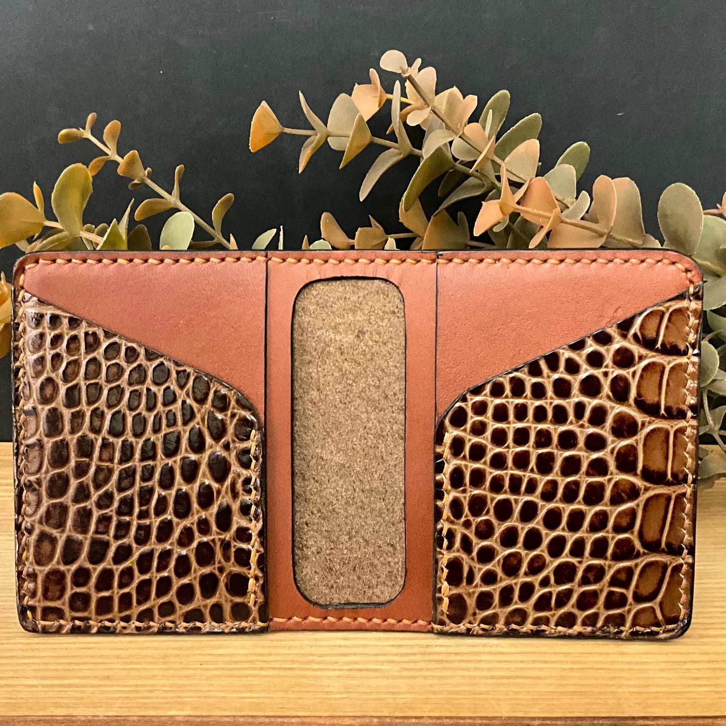 Foldable Wallet with Single Embossed Slots