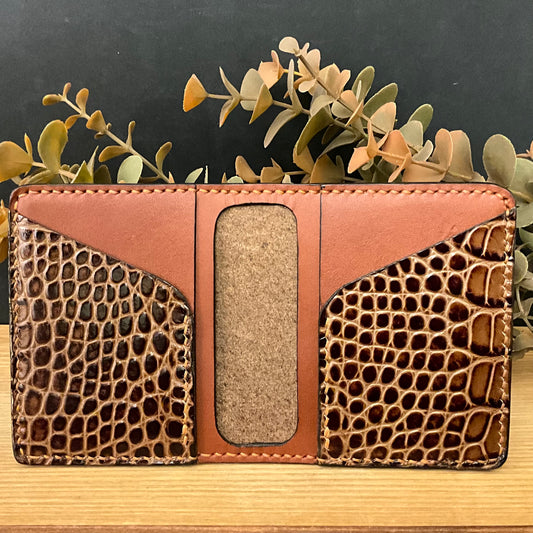 Foldable Wallet with Single Embossed Slots