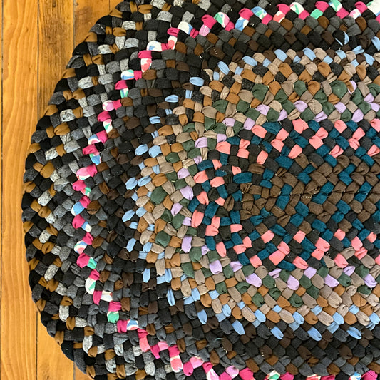 Braided Oval Rug Soft Mixed Colors