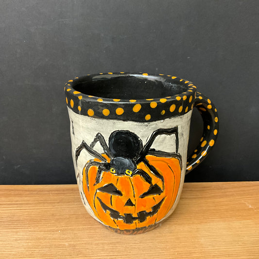 Halloween Mug Pumpkin with Spider