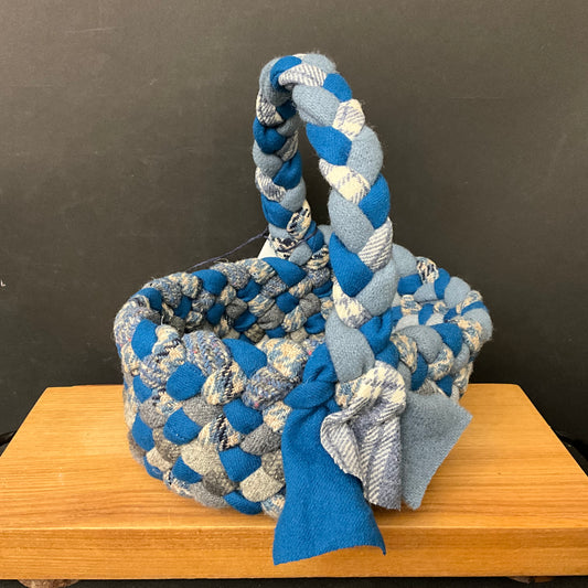 Small One Handle Basket in Soft Blues
