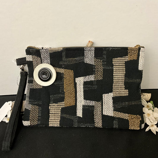 Wristlet - Black, Gray and Beige