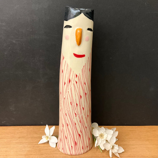 Bud Vase Figure in Red Outfit