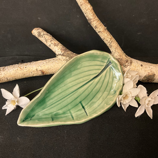 Petit Green Hosta Leaf Trinket Tray