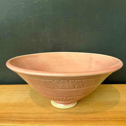 Pinkish Serving Bowl with Geometric Incised Pattern