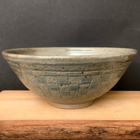 Bowl with Carved Basketweave Design