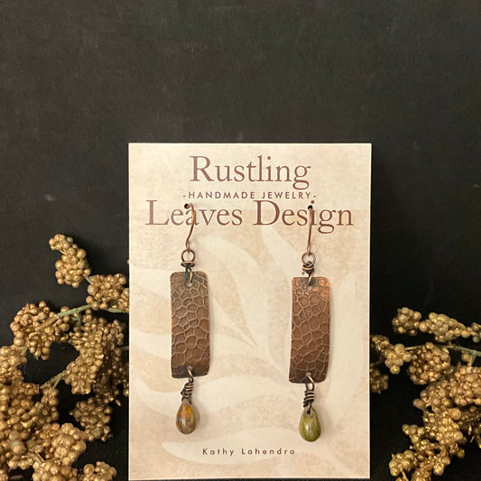 Long Copper Rectangles earrings