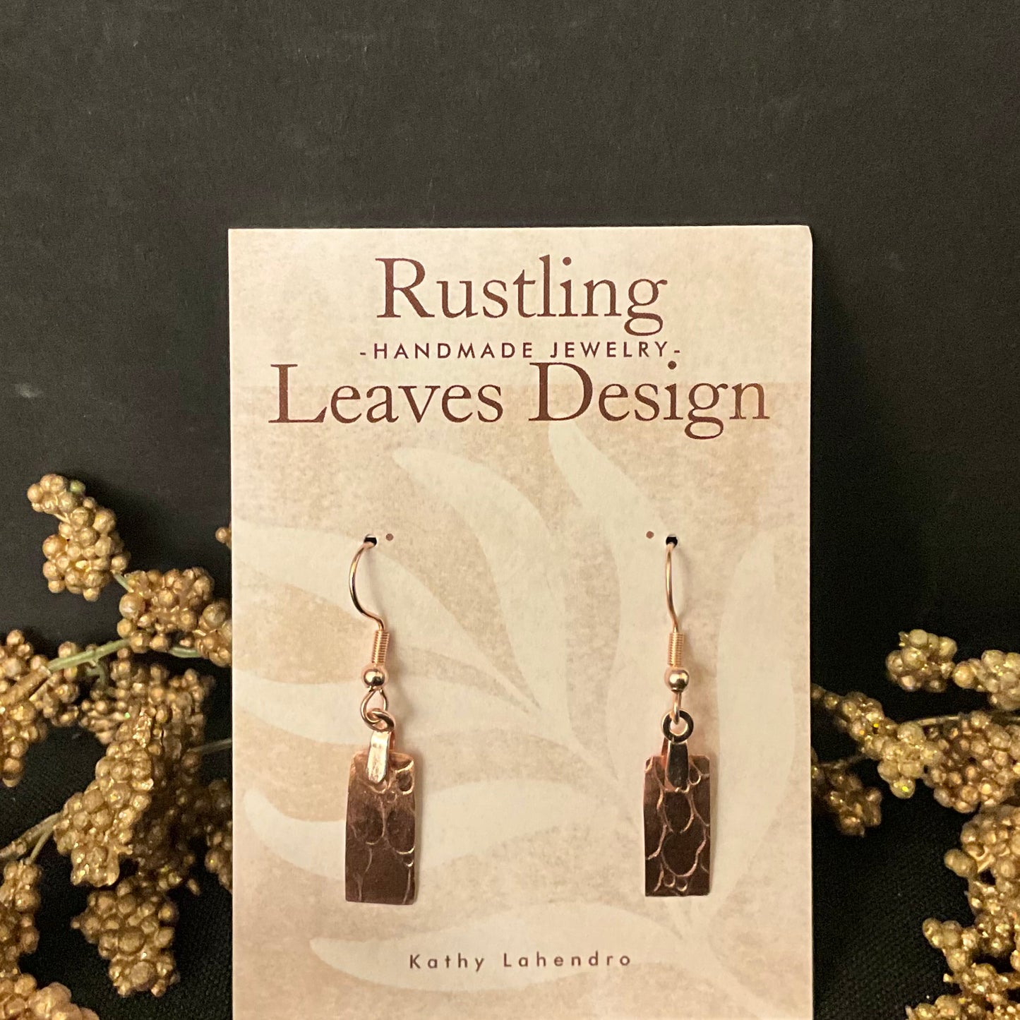 Tiny Copper Rectangles earrings
