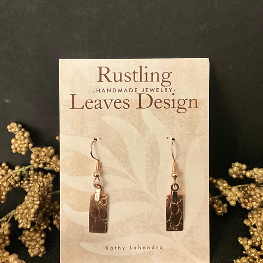 Tiny Copper Rectangles earrings