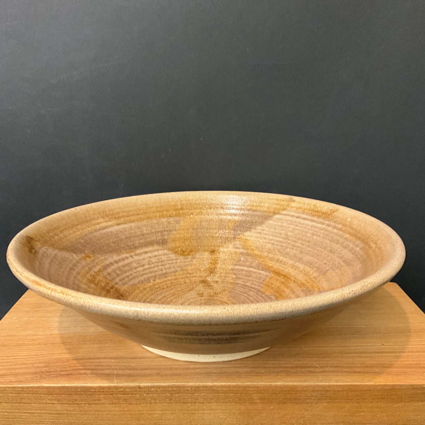 Serving Bowl in Tan and Gold