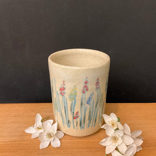 Tumbler with Wildflower Design
