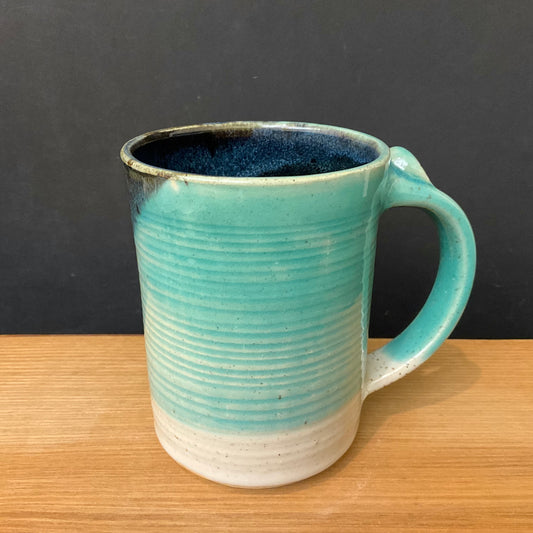 Tall Mug Turquoise, Cream & Black Interior