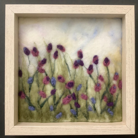 “Monet’s Flowers” Hand Felted Framed Art, Nancy Orologio, Norwood, NY