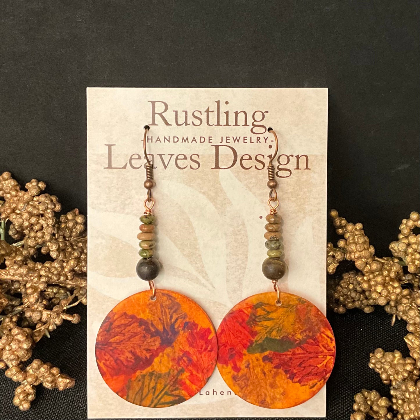 Autumn Leaf Circles Earrings