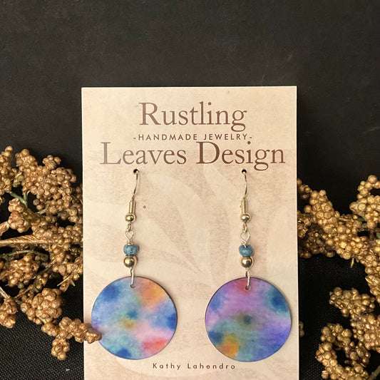 Pastel Pink & Blue Circle Earrings