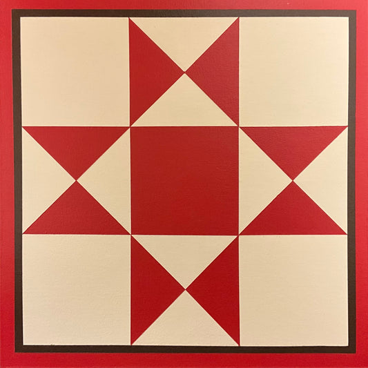 Barn Quilt Red Star 1’ x 1’