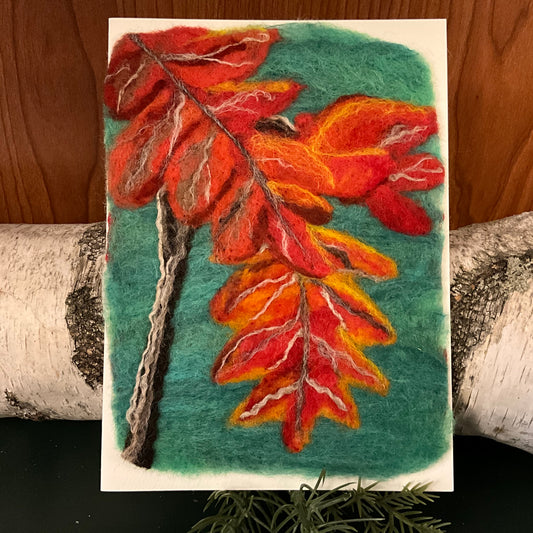 Felted Card- Branch with Fall Leaves