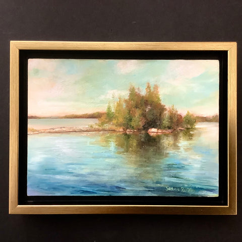 “The Rocky Island" oil on canvas, Sarah Budd, Brushton, NY