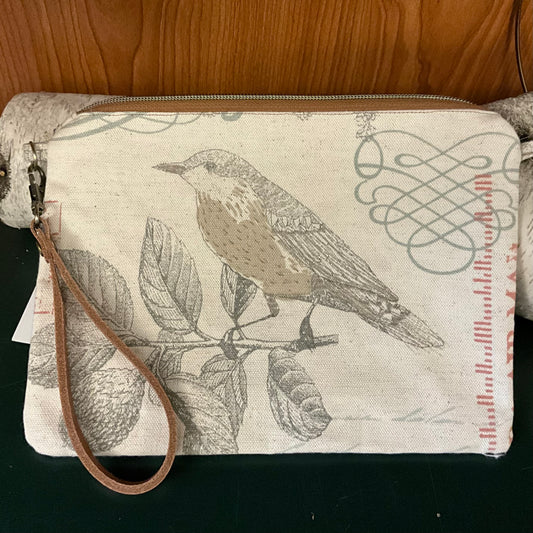 Bird Canvas Wristlet