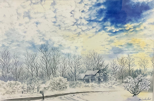 "After the Snow Storm”, Framed Print of Original Watercolor