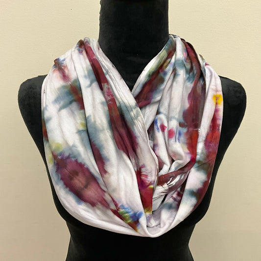 Rayon Jersey Infinity Scarf - Slim - Cranberry Storms