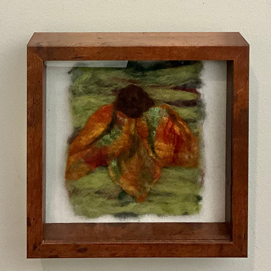 Cone Flower - Hand Felted Framed Art
