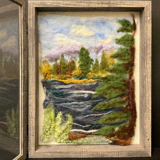 Distant View - Hand Felted Framed Art
