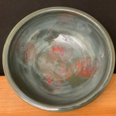 Bowl in Deep Blue Green with Red Streaks, Joanne Arvisais, Plattsburgh, NY