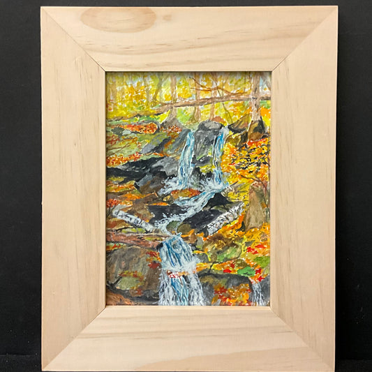 “Falls Near Lake Placid” Original Framed Watercolor