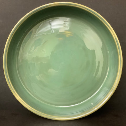 Shallow Serving Bowl in Green Glaze