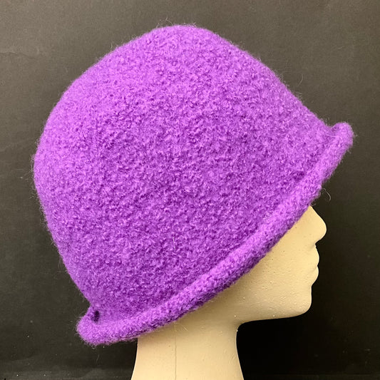 Hand Felted Wool Hat in Bright Lilac