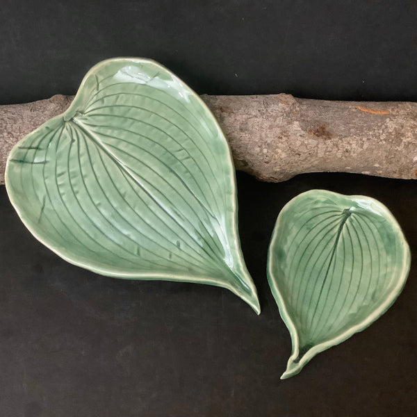 Green Hosta Leaf Trinket Tray