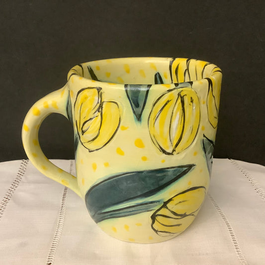 Mug with Yellow Wash & Yellow Tulips