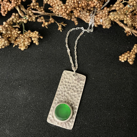 St. Lawrence River Glass Pendant on Silver