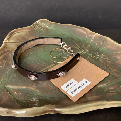 Leather Bracelet with Silver Hardware, Jennifer Kuracina, Hannawa Falls, NY