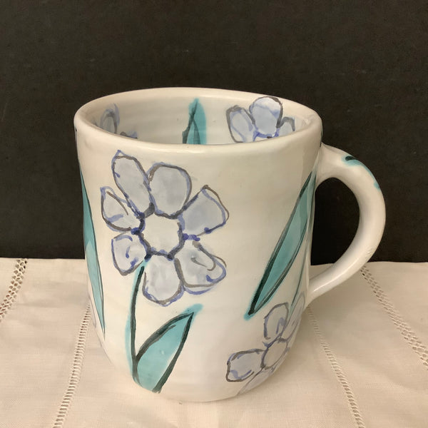 Mug with Pale Blue Flowers