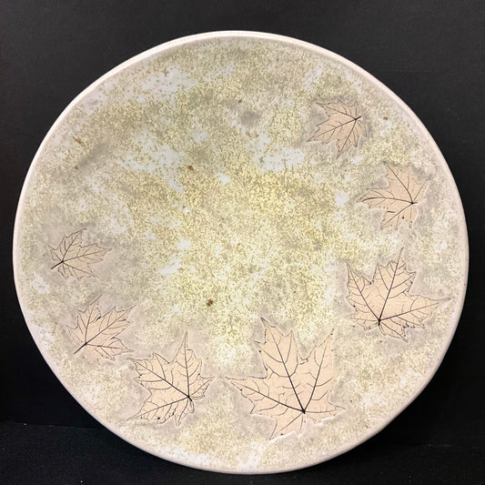 Plate with Maple Leaves, White Glaze