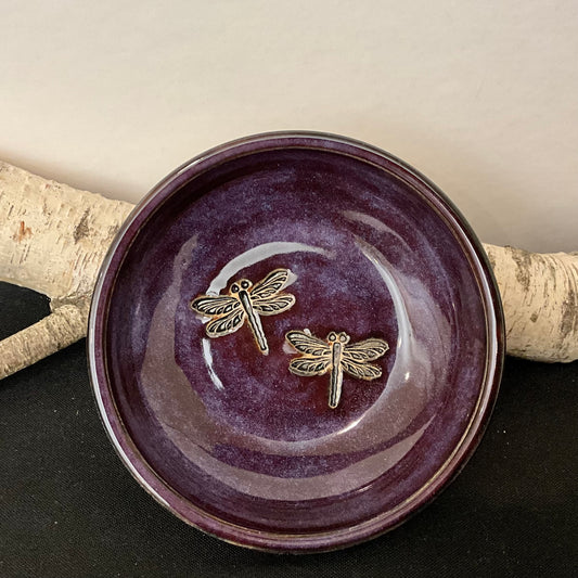 Trinket Dish Dragonfly Design Purple