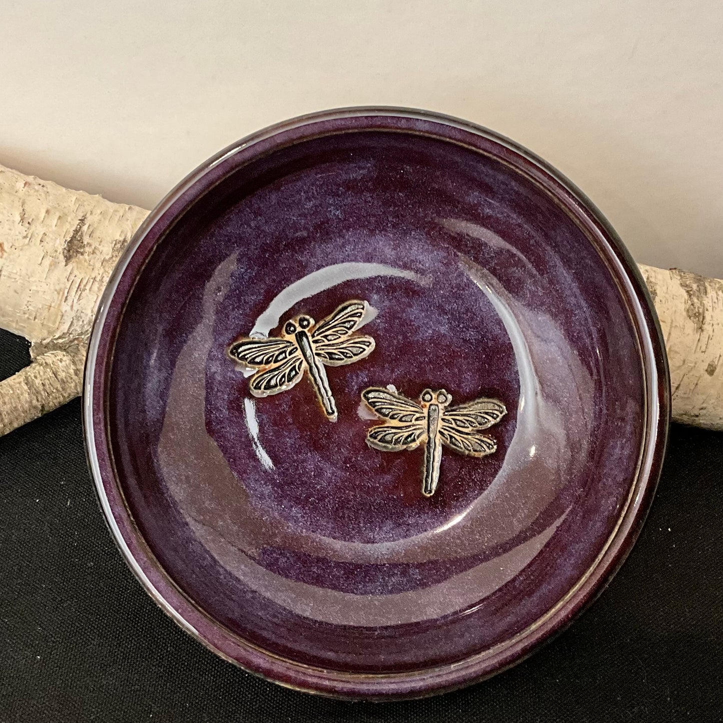 Trinket Dish Dragonfly Design Purple
