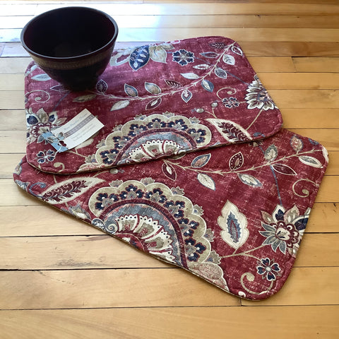Set of 2 Placemats in Spice Floral Fabric, Tina Charbonneau, Lake Placid, NY