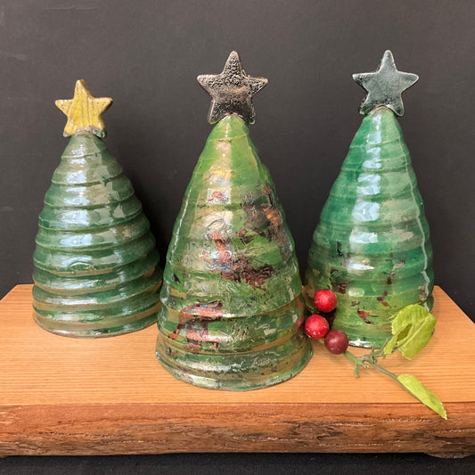 Raku Christmas Trees