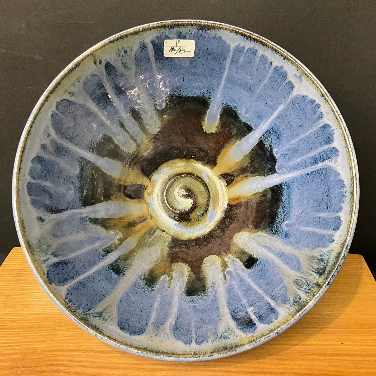 Deep Bowl in Blue Drip Glaze & Ivory